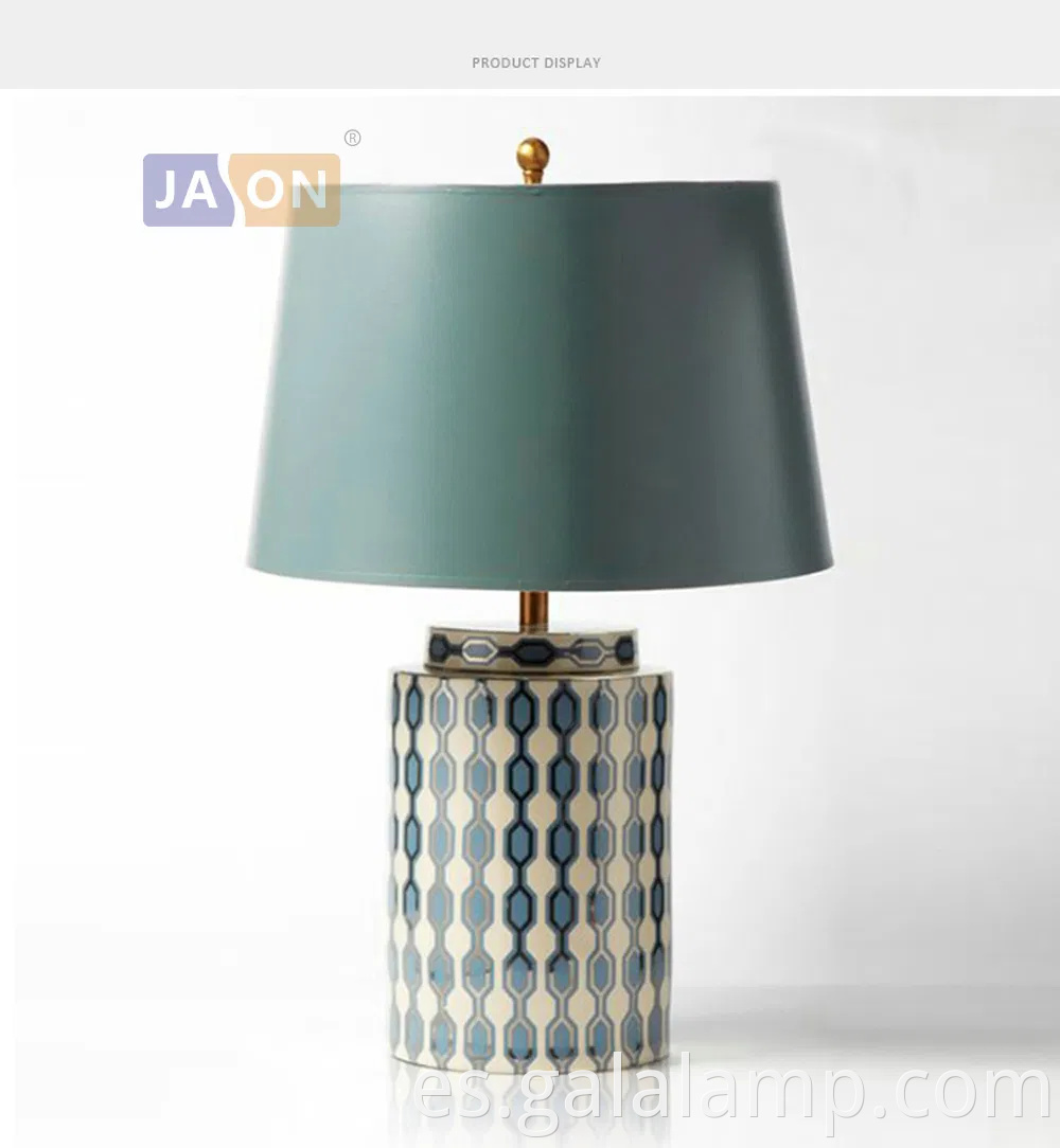 Elegante lámpara de mesa LED E27 con diseño de cerámica china